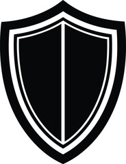 Medieval shield silhouette vector art illustration