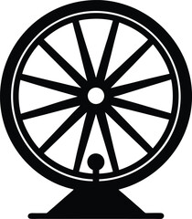 Spinning wheel silhouette vector art illustration