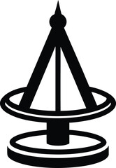 Sundial silhouette vector art illustration