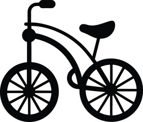 Vintage tricycle silhouette vector art illustration