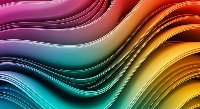 Abstract flowing multicolored layers wallpaper background for creative digital design