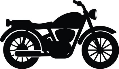 Vintage motorcycle silhouette vector art illustration