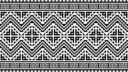 Ethnic seamless pattern in black and white for clothing, textile prints and backgrounds, wallpaper.