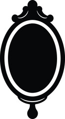 Wall mirror silhouette vector art illustration