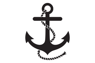Classic nautical anchor with rope wrapping around for a traditional maritime feel, perfect for coastal designs or seafaring themes and a strong graphic element