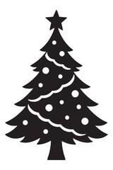 Obraz premium Festive Christmas tree with a star, ideal for holiday greetings, decorating social media, and adding a touch of winter cheer to your designs