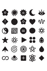 Explore a world of expressive symbols, a versatile icon collection for modern design, ideal for branding, app development, and creative projects