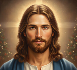Jesus bringing peace, love, and hope to the world on Christmas
