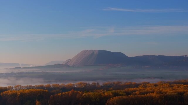 the famous monte kali salt mountain in germany 4k2 5fps video
