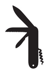 Handy versatile pocket knife silhouette, perfect for outdoor adventures, camping essentials, and everyday carry needs, always ready for any challenge