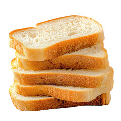 Stack of Sliced White Bread isolated on transparent background Remove png