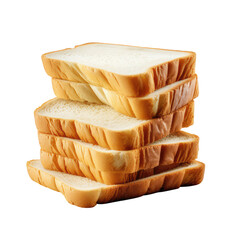 Stack of Sliced White Bread isolated on transparent background Remove png