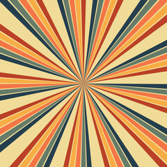 Vibrant retro sunburst pattern with warm earthy tones and repeating radial lines