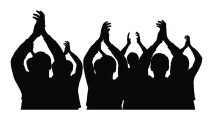 Audience clapping silhouette isolated on white background, Vector