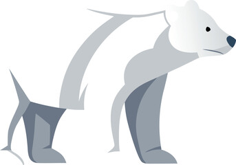 white polar bear walking on ice or snow