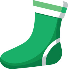 green sock with white cuff christmas stocking design