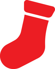 red christmas sock stocking with white cuff