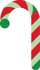 red and white striped candy cane with hook