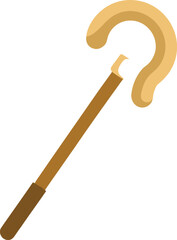 brown wooden candy cane shepherd crook stick