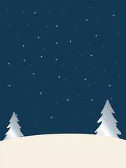 Naklejka premium Starry Night Winter Landscape Background