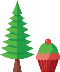 evergreen pine tree with snow covered branches