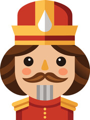 traditional nutcracker soldier in red and gold uniform