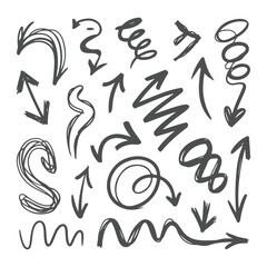 Hand drawn arrows collection, Unique sketch arrows icon