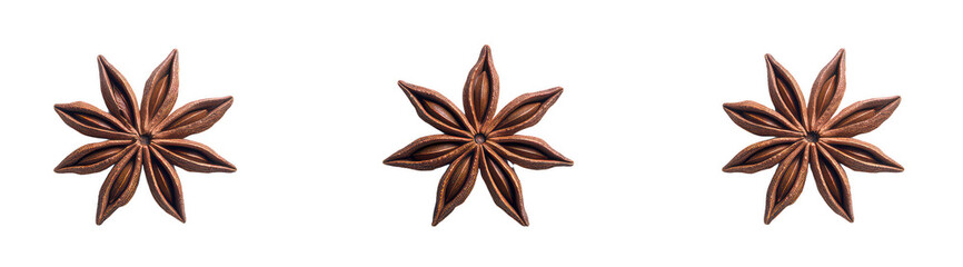 Three Star Anise Pods isolated on transparent background Remove png
