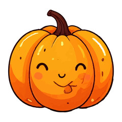 kawaii fruit and vegetables. white pumpkin, orange pumpkin character