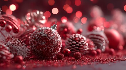 christmas decoration on red