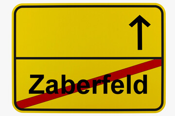 Obraz premium Illustration eines Ortsausgangsschildes von Zaberfeld in Baden-Württemberg 