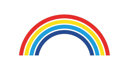 Obraz premium Brightly colored vector illustration of a heart-shaped rainbow spectrum on a white background, symbolizing nature and weather design concept