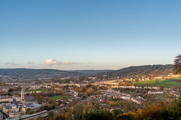 Obraz premium Cityscape view with autumn colors