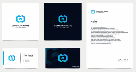 The logo is a roof symbol in the middle of a hexagon shape divided into two, the logo symbolizes a modern safe house, suitable for industrial, housing, business and other logos.