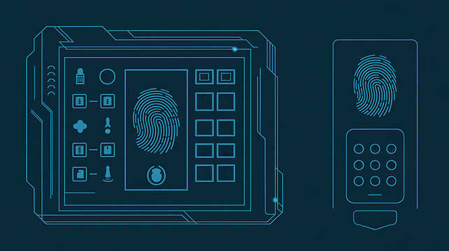 Fingerprint Scanner and Biometric Access Control Interface for Securing Devices and Data