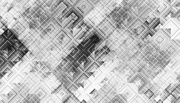Modern abstract transparent background texture with layers of black and gray transparent material in triangle diamond and squares shapes in - Powered by Adobe