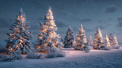 winter landscape with trees and snow