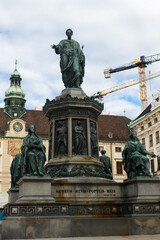 Fototapeta premium Monument to Austrian Emperor Franz I, In der Burg courtyard of Hofburg palace complex. Austria, Vienna