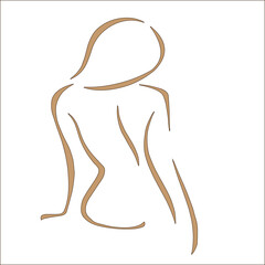 Woman body sketch, line art