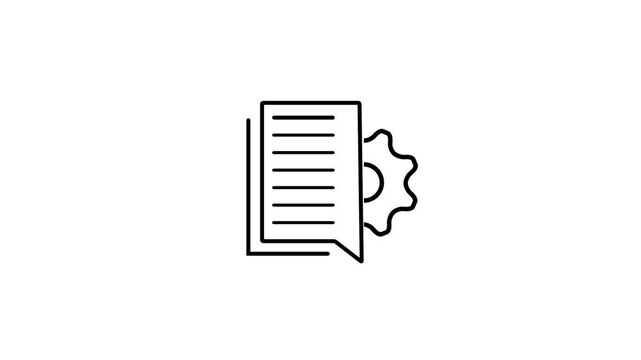 Engineering, development and innovation technology icon in outline design. Animation, micro animation, cartoon, web site symbol, clip art, illustration, vector, industry sign. white background 
