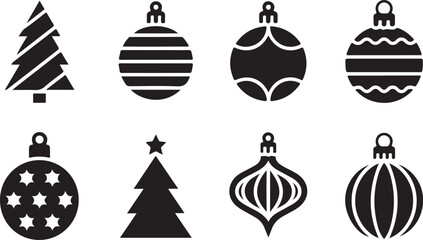 Christmas Ball Ornament Set in Festive Holiday Decorations Vector Design