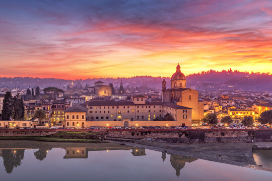 Florence, Italy with  San Frediano in Cestello on the Arno River 997