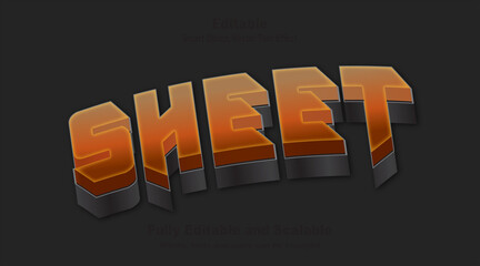 Sheet text effect layer, paper and flat typography design.