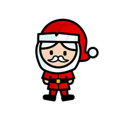 Cute red santa claus character filled vector icon