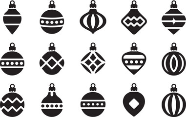 Christmas Festive Holiday Ornament Ball Sets Vector Design 