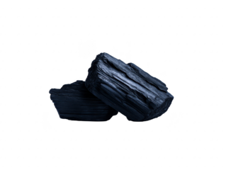 Black tourmaline crystal mineral rough texture natural stone healing energy protection and grounding isolated on transparency background used in holistic wellness practices