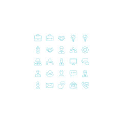 Business and communication icons isolated on white background