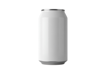 Sleek blank white aluminum can ready for your beverage label design for marketing campaigns