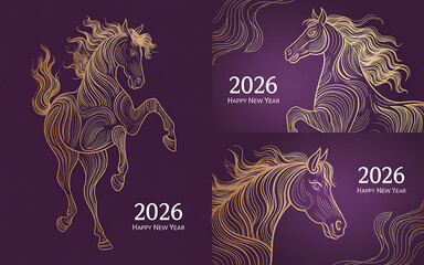 2026 Chinese New Year ,Year of the Horse Greeting Designs