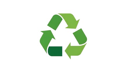 Obraz premium A green recycling symbol with three arrows on a white background representing sustainability